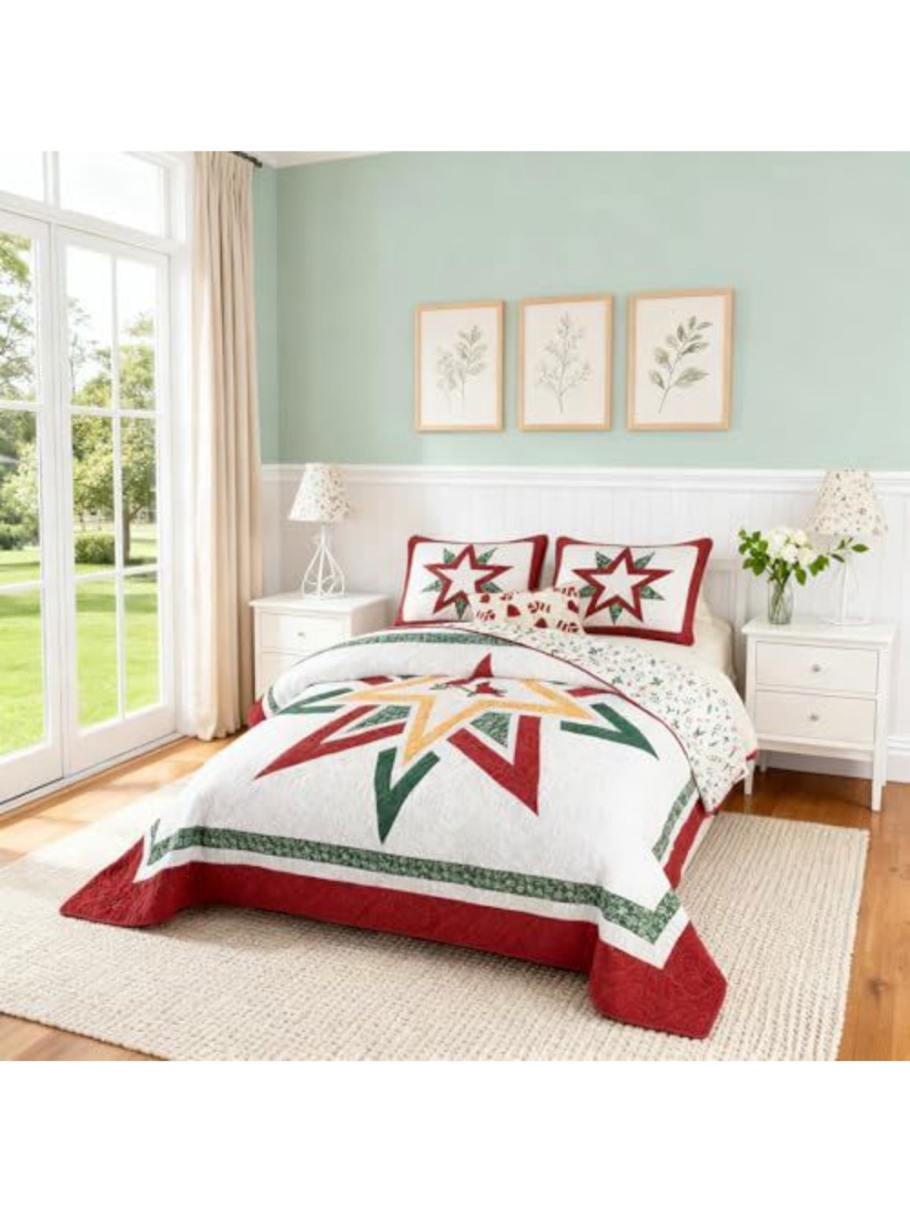 Vonahide handmade queen Patchwork Quilt Set